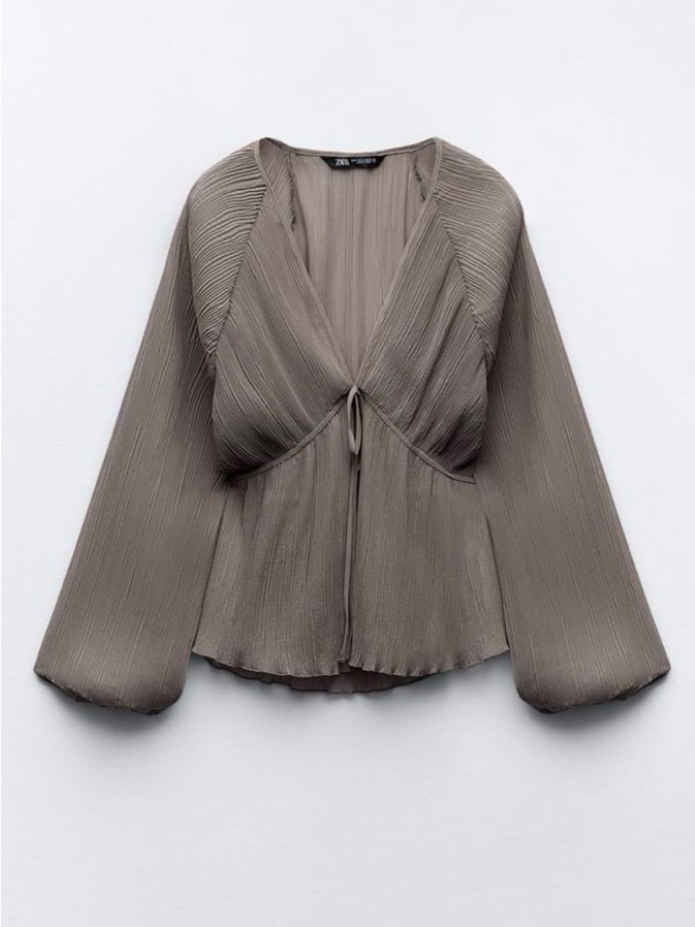 ZARA SHEER PLEATED BLOUSE